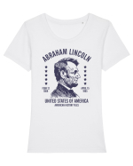 abraham lincoln united states america Tricou mânecă scurtă guler larg fitted Damă Expresser