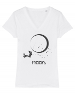 fly me to the moon Tricou mânecă scurtă guler V Damă Evoker