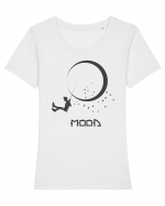 fly me to the moon Tricou mânecă scurtă guler larg fitted Damă Expresser