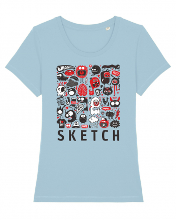 animals sketch design monsters Sky Blue
