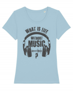 music is life Tricou mânecă scurtă guler larg fitted Damă Expresser