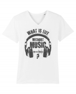 music is life Tricou mânecă scurtă guler V Bărbat Presenter