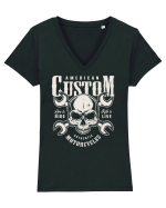 custom motorcycles biker Tricou mânecă scurtă guler V Damă Evoker