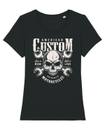 custom motorcycles biker Tricou mânecă scurtă guler larg fitted Damă Expresser