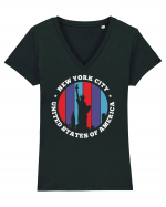 new york statue liberty Tricou mânecă scurtă guler V Damă Evoker