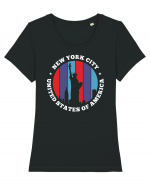 new york statue liberty Tricou mânecă scurtă guler larg fitted Damă Expresser