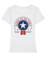born free freedom Tricou mânecă scurtă guler larg fitted Damă Expresser