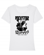 rockstar rock star Tricou mânecă scurtă guler larg fitted Damă Expresser