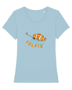Selfie Fish Tricou mânecă scurtă guler larg fitted Damă Expresser