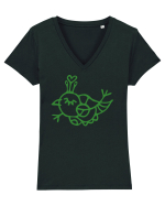 birdy_VI-1 Tricou mânecă scurtă guler V Damă Evoker