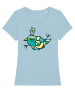 birdy_VI-3 Tricou mânecă scurtă guler larg fitted Damă Expresser