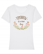 O nouă zi Tricou mânecă scurtă guler larg fitted Damă Expresser