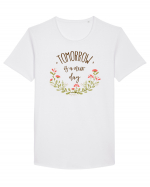 O nouă zi Tricou mânecă scurtă guler larg Bărbat Skater