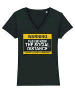 keep social distance Tricou mânecă scurtă guler V Damă Evoker