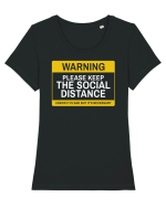 keep social distance Tricou mânecă scurtă guler larg fitted Damă Expresser