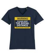 keep social distance Tricou mânecă scurtă guler V Bărbat Presenter
