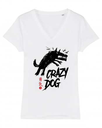 crazy mad dog White