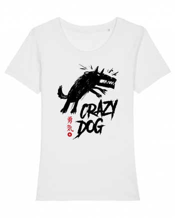 crazy mad dog White