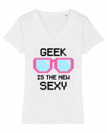 geek school nerd Tricou mânecă scurtă guler V Damă Evoker