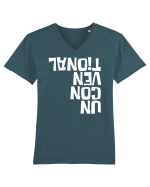 unconventional different Tricou mânecă scurtă guler V Bărbat Presenter