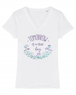 Optimism Tricou mânecă scurtă guler V Damă Evoker