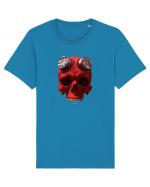 Craniu roșu - skull red 07 Tricou mânecă scurtă Unisex Rocker