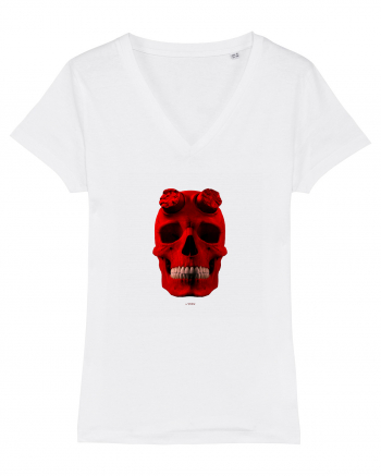 Craniu roșu - skull red 04 White