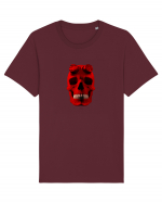 Craniu roșu - skull red 04 Tricou mânecă scurtă Unisex Rocker