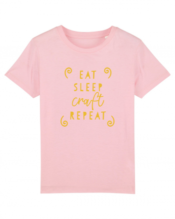 Eat, Sleep, Craft, Repeat Cotton Pink