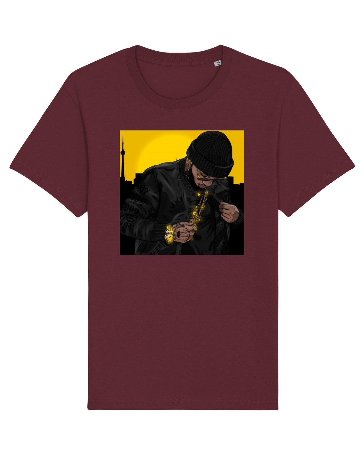 Tricou mânecă scurtă Unisex Rocker Burgundy