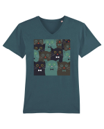 Funny Cats Cartoons Tricou mânecă scurtă guler V Bărbat Presenter