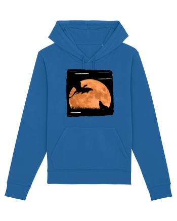 Moon dragon and wolf  Royal Blue