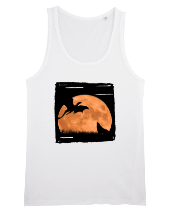 Moon dragon and wolf  White