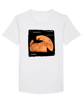 Moon dragon and wolf  White
