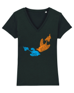 birdyes_II-2 Tricou mânecă scurtă guler V Damă Evoker