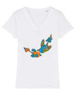 birdyes_II-3 Tricou mânecă scurtă guler V Damă Evoker