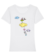 birdyStage_I-2 Tricou mânecă scurtă guler larg fitted Damă Expresser