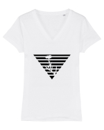 Abstract Flower Tricou mânecă scurtă guler V Damă Evoker