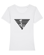 Abstract Flower Tricou mânecă scurtă guler larg fitted Damă Expresser