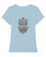 Without Chocolate! Tricou mânecă scurtă guler larg fitted Damă Expresser