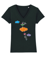 birdyStage_I-3 Tricou mânecă scurtă guler V Damă Evoker