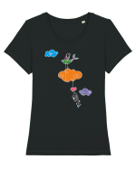 birdyStage_I-3 Tricou mânecă scurtă guler larg fitted Damă Expresser