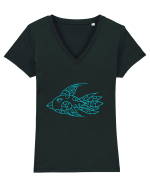 birdy_I-1 Tricou mânecă scurtă guler V Damă Evoker