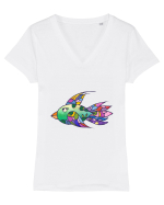 birdy_I-3 Tricou mânecă scurtă guler V Damă Evoker