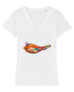 birdy_II-3 Tricou mânecă scurtă guler V Damă Evoker