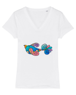 birdy_III-3 Tricou mânecă scurtă guler V Damă Evoker