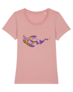 birdy_IV-3 Tricou mânecă scurtă guler larg fitted Damă Expresser
