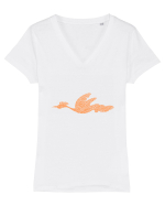 birdy_V-2 Tricou mânecă scurtă guler V Damă Evoker