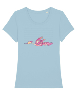 birdy_V-3 Tricou mânecă scurtă guler larg fitted Damă Expresser