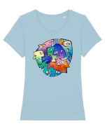 faces_I-3 Tricou mânecă scurtă guler larg fitted Damă Expresser